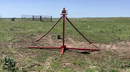 An oiler set up and ready for use by the herd